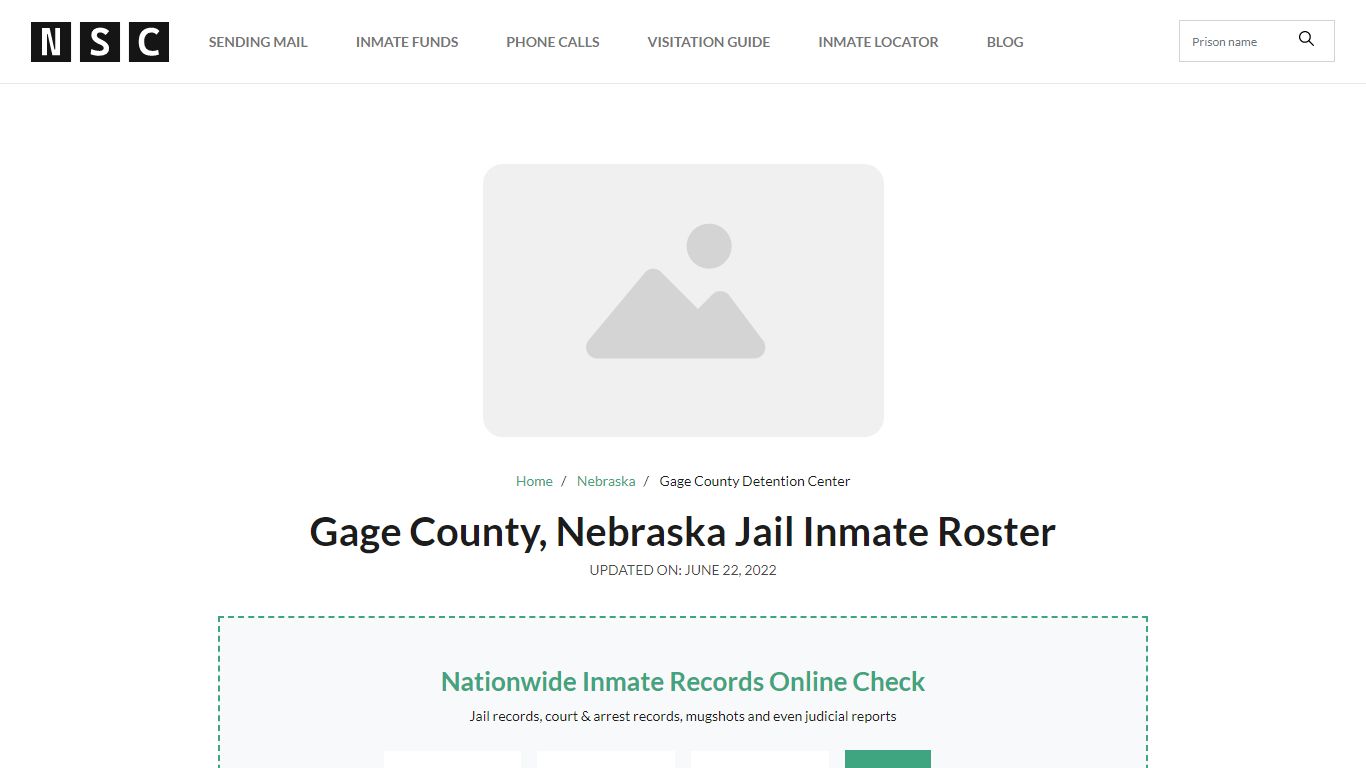 Gage County, Nebraska Jail Inmate List